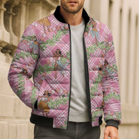 Lokelani Pink Palaka Hula Girls Seamless Hawaii Aloha Bomber Puffer Jacket LT7 - Polynesian Pride