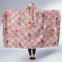Lokelani Pink Palaka Hula Girls Seamless Hawaii Aloha Hooded Blanket LT7 One Size Pink - Polynesian Pride