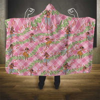 Lokelani Pink Palaka Hula Girls Seamless Hawaii Aloha Hooded Blanket LT7 - Polynesian Pride