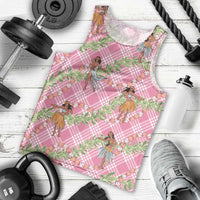 Lokelani Pink Palaka Hula Girls Seamless Hawaii Aloha Men Tank Top LT7 - Polynesian Pride