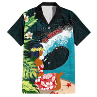 Tahiti Ia Orana Family Matching Off Shoulder Maxi Dress and Hawaiian Shirt Tahitian Vahine LT7 Dad's Shirt - Short Sleeve Colorful - Polynesian Pride