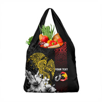 Personalized Papua New Guinea 50th Independence Anniversary Grocery Bag Oro Tapa Mix Plumeria