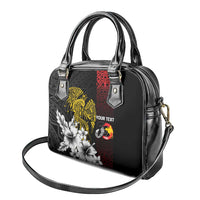 Personalized Papua New Guinea 50th Independence Anniversary Shoulder Handbag Oro Tapa Mix Plumeria