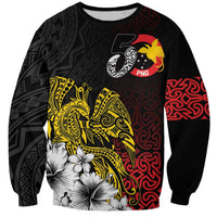 Personalized Papua New Guinea 50th Independence Anniversary Sweatshirt Oro Tapa Mix Plumeria