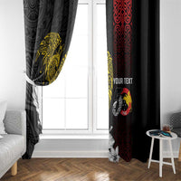 Personalized Papua New Guinea 50th Independence Anniversary Window Curtain Oro Tapa Mix Plumeria