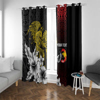 Personalized Papua New Guinea 50th Independence Anniversary Window Curtain Oro Tapa Mix Plumeria