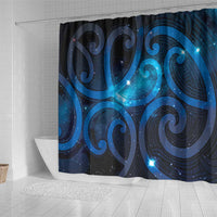 New Zealand Maori Matariki Shower Curtain Galaxy Kowhaiwhai