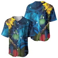 Tui Bird New Zealand Starry Sky Baseball Jersey Maori Koru LT7 - Polynesian Pride