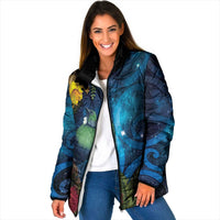 Tui Bird New Zealand Starry Sky Padded Jacket Maori Koru