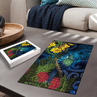 Tui Bird New Zealand Starry Sky Puzzle Maori Koru