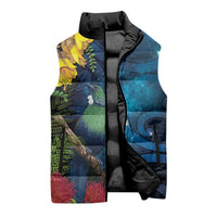 Tui Bird New Zealand Starry Sky Sleeveless Puffer Jacket Maori Koru LT7 - Polynesian Pride
