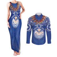 Yokwe Marshall Islands Personalized Couples Matching Tank Maxi Dress and Long Sleeve Button Shirt Jemenei Day - Seashell Necklace
