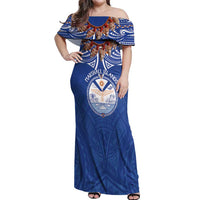 Yokwe Marshall Islands Personalized Off Shoulder Maxi Dress Jemenei Day - Seashell Necklace