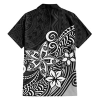Hawaii Family Matching Outfits Polynesia Summer Maxi Dress And Shirt Family Set Clothes Plumeria Black Curves LT7 - Polynesian Pride