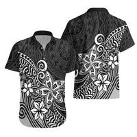 Polynesia Hawaiian Shirt Plumeria Black Curves LT7 - Polynesian Pride