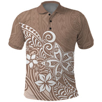 Polynesia Polo Shirt Plumeria Beige Curves LT7 Beige - Polynesian Pride