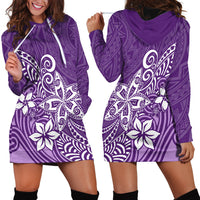 Polynesia Hoodie Dress Plumeria Purple Curves LT7 - Polynesian Pride