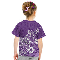 Polynesia Kid T Shirt Plumeria Purple Curves LT7 - Polynesian Pride