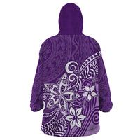 Polynesia Wearable Blanket Hoodie Plumeria Purple Curves LT7 - Polynesian Pride