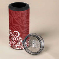 Hawaii 4 in 1 Can Cooler Tumbler Plumeria Red Curves