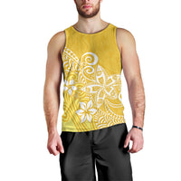 Polynesia Men Tank Top Plumeria Yellow Curves LT7 - Polynesian Pride