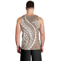 Polynesian Pride Men Tank Top Turtle Hibiscus Luxury Style - Beige LT7 - Polynesian Pride