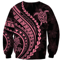 Polynesian Pride Sweatshirt Turtle Hibiscus Luxury Style - Carnation Pink LT7 - Polynesian Pride