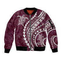 Polynesian Pride Sleeve Zip Bomber Jacket Turtle Hibiscus Luxury Style - Champagne LT7 Unisex Champagne - Polynesian Pride