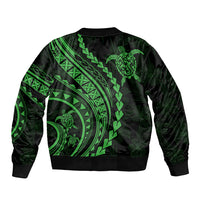 Polynesian Pride Bomber Jacket Turtle Hibiscus Luxury Style - Green LT7 - Polynesian Pride
