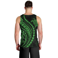 Polynesian Pride Men Tank Top Turtle Hibiscus Luxury Style - Green LT7 - Polynesian Pride