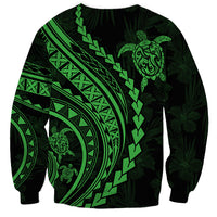 Polynesian Pride Sweatshirt Turtle Hibiscus Luxury Style - Green LT7 - Polynesian Pride