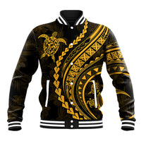 Polynesian Pride Baseball Jacket Turtle Hibiscus Luxury Style - Merigold LT7 Unisex Merigold - Polynesian Pride