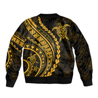 Polynesian Pride Bomber Jacket Turtle Hibiscus Luxury Style - Merigold LT7 - Polynesian Pride