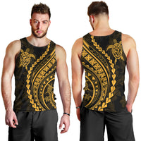 Polynesian Pride Men Tank Top Turtle Hibiscus Luxury Style - Merigold LT7 - Polynesian Pride