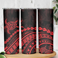 Polynesian Pride Skinny Tumbler Turtle Hibiscus Luxury Style - Rose