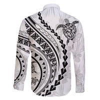 Hawaii Family Matching Outfits Polynesian Pride Off Shoulder Maxi Dress And Shirt Family Set Clothes Turtle Hibiscus Luxury Style - White LT7