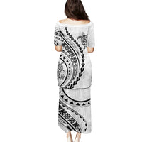 Polynesian Pride Puletasi Turtle Hibiscus Luxury Style - White LT7 - Polynesian Pride