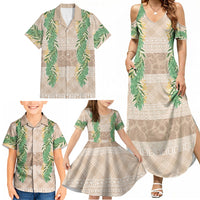 Hawai'i Paniolo Maile Twisted Lei Family Matching Summer Maxi Dress and Hawaiian Shirt Almond Brown LT7 - Polynesian Pride