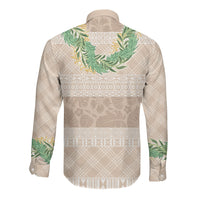 Hawai'i Paniolo Maile Twisted Lei Long Sleeve Button Shirt Almond Brown LT7 - Polynesian Pride