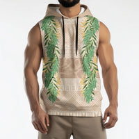 Hawai'i Paniolo Maile Twisted Lei Sleeveless Hoodie Almond Brown LT7 - Polynesian Pride