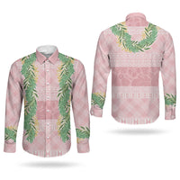 Hawai'i Paniolo Maile Twisted Lei Couples Matching Mermaid Dress and Long Sleeve Button Shirt Dusty Rose LT7 - Polynesian Pride