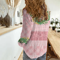 Hawai'i Paniolo Maile Twisted Lei Women Casual Shirt Dusty Rose LT7 - Polynesian Pride