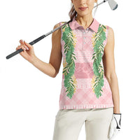 Hawai'i Paniolo Maile Twisted Lei Women Sleeveless Polo Shirt Dusty Rose LT7 - Polynesian Pride