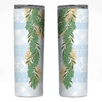 Hawai'i Paniolo Maile Twisted Lei Skinny Tumbler Winter White LT7 White - Polynesian Pride