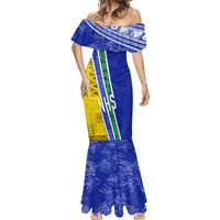 Personalised Fiji Natabua High School Mermaid Dress Kaviti Tapa Mix Colors Proud NHS LT7 - Polynesian Pride