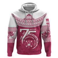 Personalised Fiji Adi Cakobau School Hoodie ACS Old Girls Lotus Mix Masi LT7 Crimson - Polynesian Pride