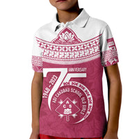 Personalised Fiji Adi Cakobau School Kid Polo Shirt ACS Old Girls Lotus Mix Masi LT7 Kid Crimson - Polynesian Pride