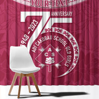 Personalised Fiji Adi Cakobau School Window Curtain ACS Old Girls Lotus Mix Masi LT7 - Polynesian Pride