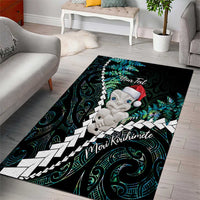 New Zealand Personalised Area Rug Meri Kirihimete Kowhaiwhai Mix Paua Shell - Emerald LT7 - Polynesian Pride