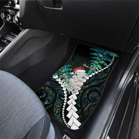 New Zealand Personalised Car Mats Meri Kirihimete Kowhaiwhai Mix Paua Shell - Emerald